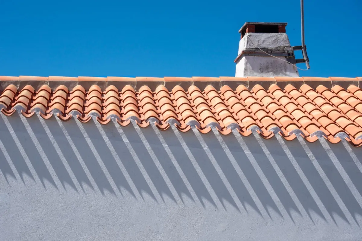 Roof ridge line and chimney on a home in West Jordan, UT